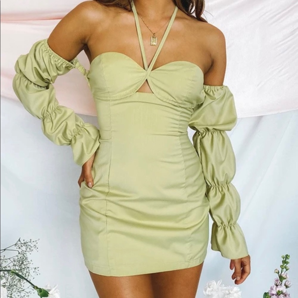 Beginning Boutique Eloise Mini Dress Green